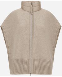 Herno - Resort Poncho In Knit & Nylon Ultralight - Lyst