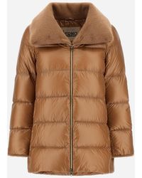 Herno - Nylon Ultralight And Lady Alternative Fur A-Shape Jacket - Lyst