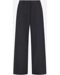 Herno - Wool Gabardine And Viscose Satin Trousers - Lyst