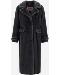 Herno - Shearling Effect Coat - Lyst