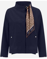 Herno - Light Cotton Canvas Jacket With Scarf - Lyst