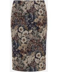 Herno - Jacquard Skirt With Floral Motif - Lyst