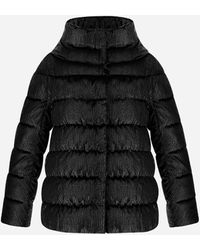 Herno CAPPA VELVET STRIPES - Nero