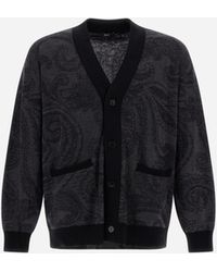 Herno - Wool Jacquard Cardigan With Paisley Motif - Lyst