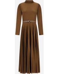 Herno - Dress In Pleated Jersey And Monogram - Lyst
