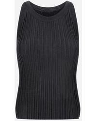 Herno - TANK TOP IN SHINY VISCOSE RIB - Lyst