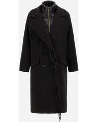 Herno - Teddy Coat With Fringing And Nylon Ultralight - Lyst