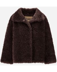 Herno - Curly-Effect Fur-Touch Short Jacket - Lyst