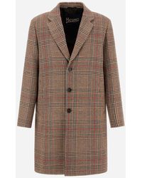 Herno - CAPPOTTO IN GLEN CHECK R-WOOL - Lyst