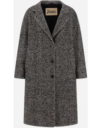 Herno - Herringbone R-Wool Coat - Lyst