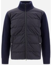 Herno - Cardigan Aus Cob Stitch Wool Und Fingal - Lyst