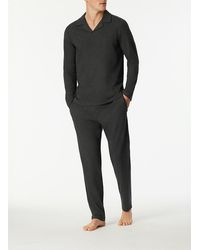 Schiesser - Herren Pyjama Baumwolle & Mix Unifarben - Lyst