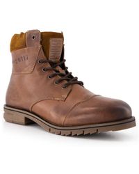 Bugatti - Herren Schnürboots Braun, Cognac Glattleder - Lyst