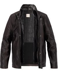 Bugatti - Herren Lederjacke Unifarben - Lyst