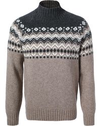 Gran Sasso - Herren Stehkragenpullover Norweger - Lyst