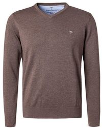 Fynch-Hatton - Herren Pullover Baumwolle Meliert - Lyst