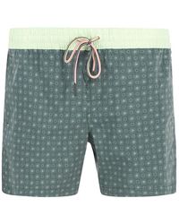Nza - Herren Badeshorts Blau,Grün Gemustert - Lyst