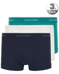 Calvin Klein - Herren Trunks,Blau,Grau,Grün Reine Baumwolle Unifarben - Lyst