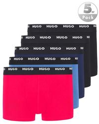 HUGO - Herren Trunks Blau,Rot,Schwarz Baumwolle & Mix Gemustert,Unifarben - Lyst