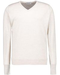 John Smedley - Herren V-Pullover Merinowolle Unifarben - Lyst