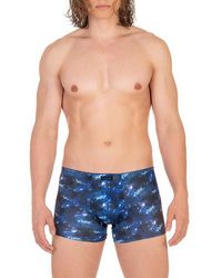 Bruno Banani - Herren Shorts Blau,Schwarz Mikrofaser/Funktion Geprintet - Lyst