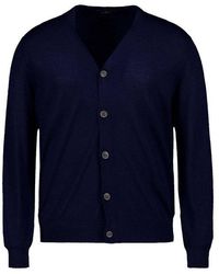 Hackett - Herren Cardigan Merinowolle Unifarben - Lyst