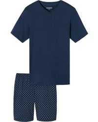 Schiesser - Herren Pyjama Reine Baumwolle Gemustert - Lyst