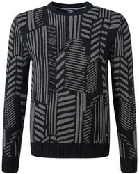 Joop! - Herren Pullover Grau,Schwarz Gemustert - Lyst