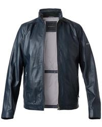 Bugatti - Herren Lederjacke Unifarben - Lyst