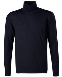 Strellson - Herren Rollkragenpullover Merinowolle Unifarben - Lyst