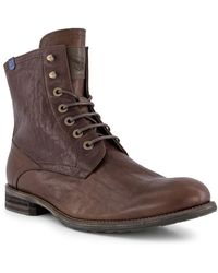 Floris Van Bommel - Herren Schnürboots Braun, Cognac Glattleder - Lyst