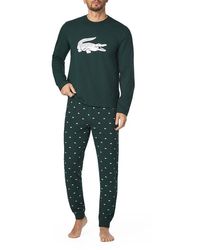 Lacoste - Herren Pyjama Jersey-Baumwolle Gemustert,Unifarben - Lyst