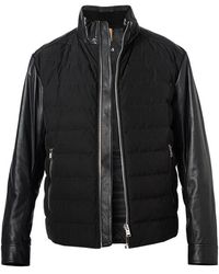 BOSS - Herren Lederjacke Unifarben - Lyst