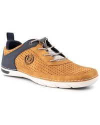 Bugatti - Herren Schnürschuhe Gelb, Cognac Textil & Canvas - Lyst