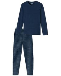 Schiesser - Herren Pyjama Reine Baumwolle Gemustert - Lyst