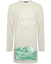 Undercover Brain Castle Print L/s Longline T-shirt - White