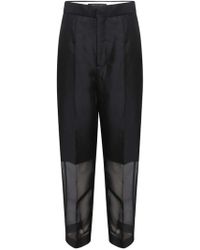 Y's Yohji Yamamoto Part Sheer Organza Trousers - Black