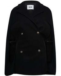 MSGM Double Breasted Cape Black