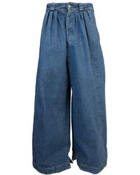 Mujer Ropa de Vaqueros Jeans anchos Décortiqué de tiro alto Maison Margiela de Denim de color Azul 