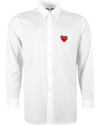 COMME DES GARÇONS PLAY B002 Red Heart Shirt - White