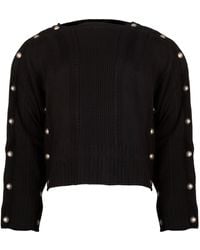 Y. Project Multi Button Merino Wool Pullover - Black