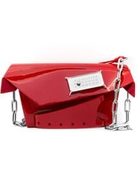 Maison Margiela Snatched Patent Leather Bag - Red