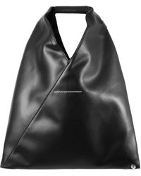 MM6 by Maison Martin Margiela Leather Japanese Tote Bag in Black ...