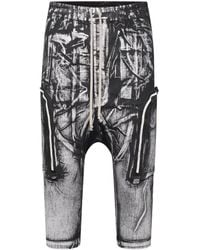 Rick Owens DRKSHDW Painted Bauhaus Cropped Trousers - Black