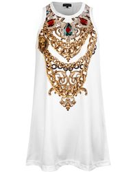 Comme des Garçons Longline Jewel Detail Tank Top - White