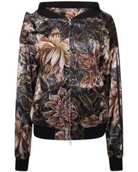 Y-3 Layered Shoulder Floral Track Jacket In Flower Camo Aop - Black