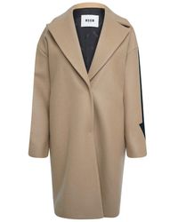 MSGM Single Breasted Arrow Jacket Brown - Natural