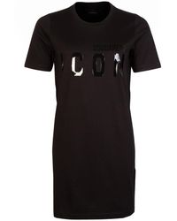 DSquared² Icon Gloss Logo T-shirt Dress - Black