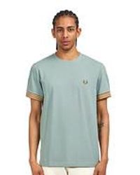 Fred Perry - Striped Cuff T-Shirt - Lyst