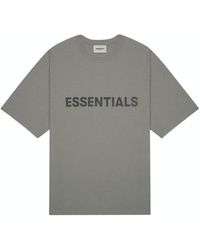 Fear Of God Essentials Boxy T-shirt Applique Logo Gray Flannel/charcoal
